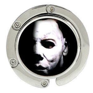 Michael Myers Halloween Mask Purse Hanger Foldable Hook Handbag Table Bag Holder